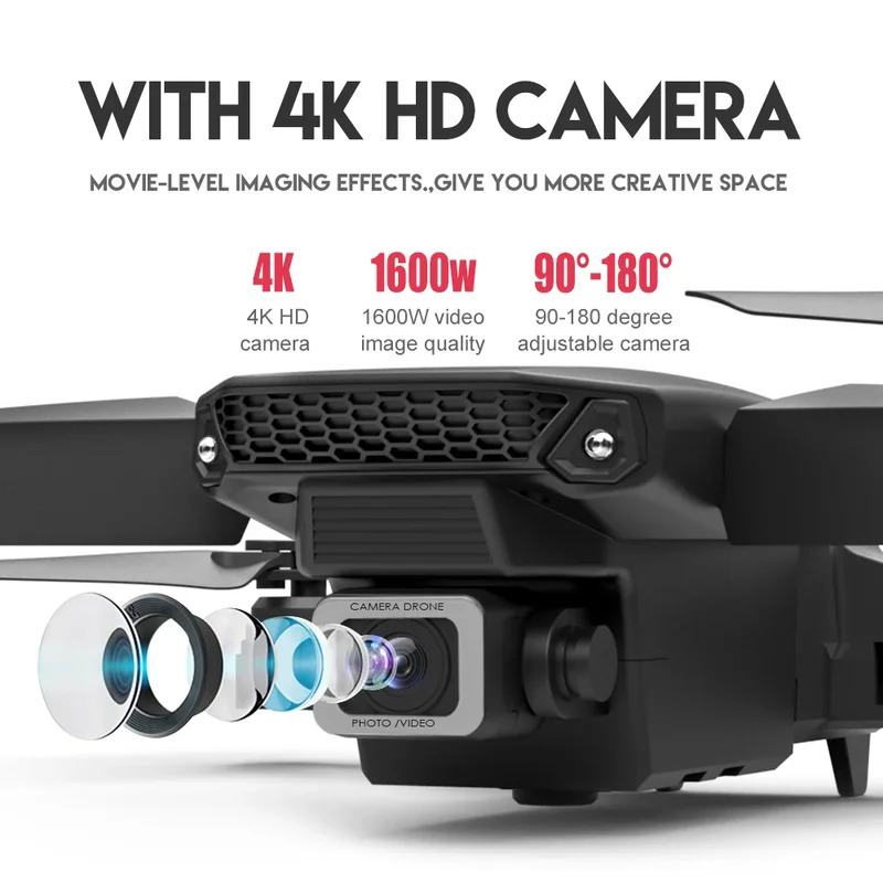 Inteligentny składany dron E88 – Drone Cinematic recenzja i cena
